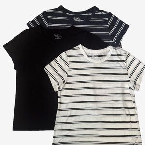 Time and Tru Solid and Striped Tees Bundle Lot Womens Size Medium
